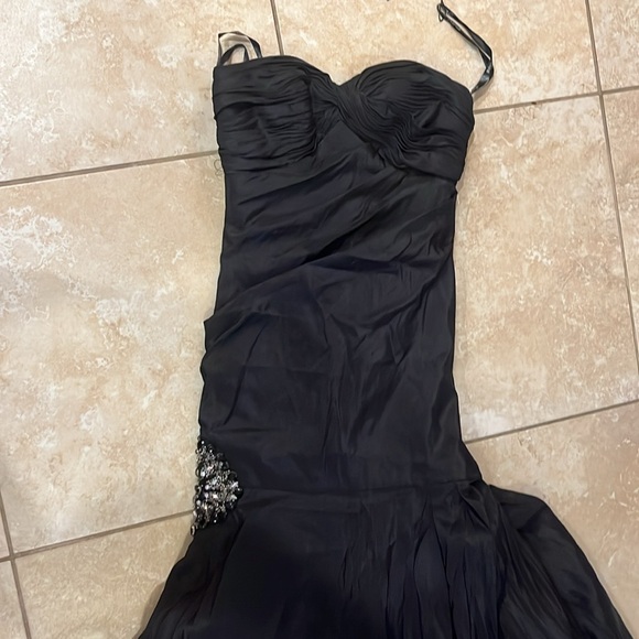 👗NWT Jovani Sz 2 sweetheart neck strapless mermaid ball gown black dress - Picture 6 of 16